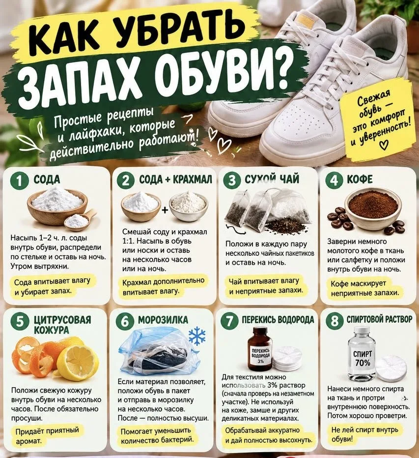 Как убрать запах обуви: проверенные советы: