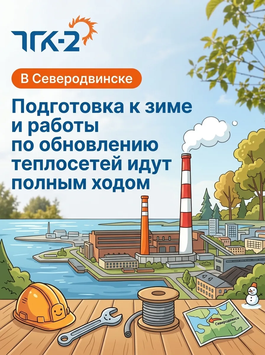 🏭 Северодвинские городские тепловые сети ПАО «ТГК-2» выполнили большую часть работ по реконструкции