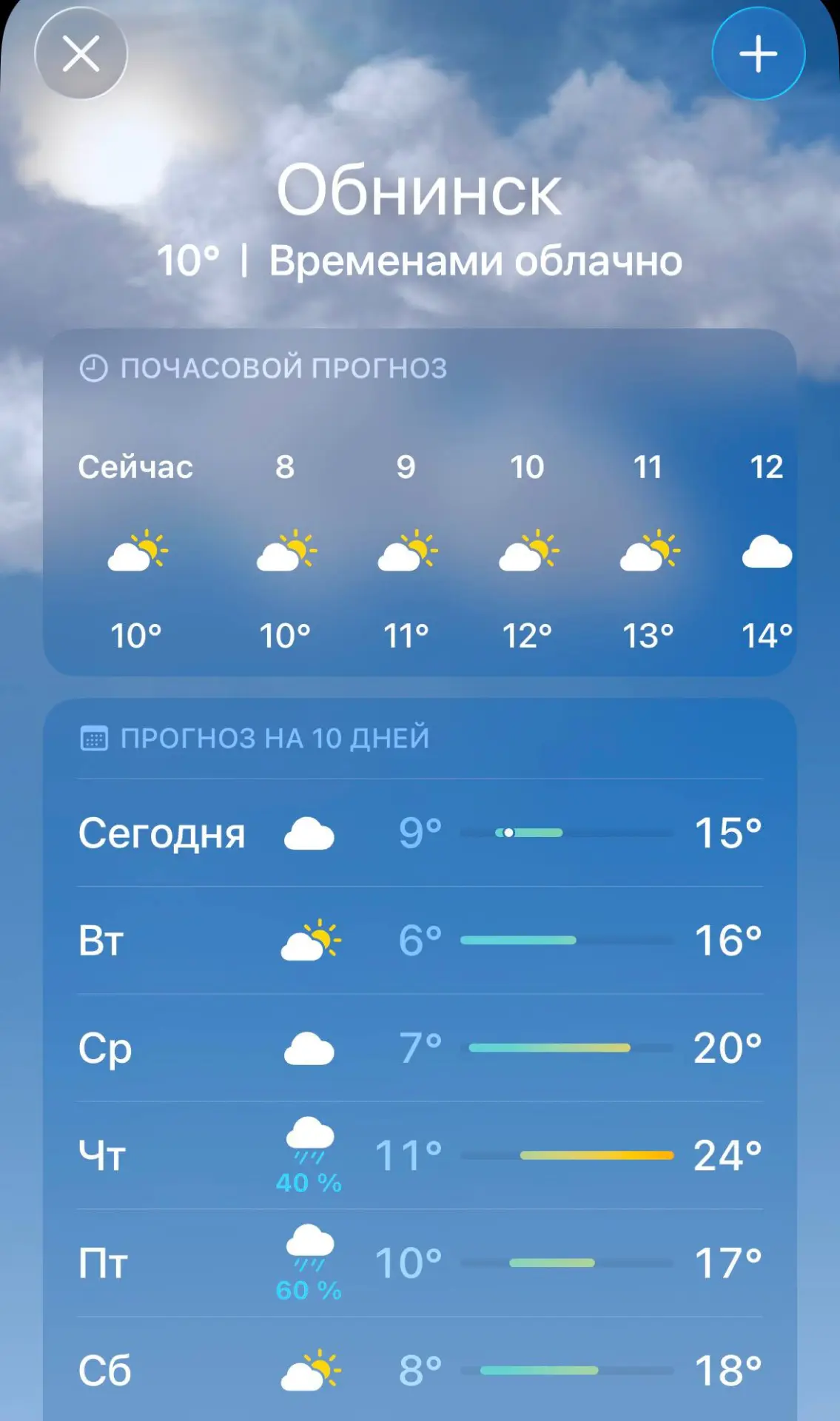 Погода в Обнинске решила поиграть на нервах