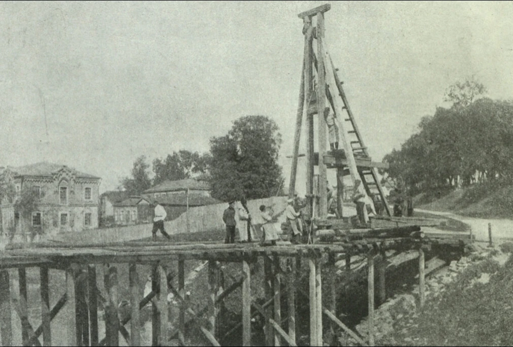 Восстановление Глебовского моста через Яузу, 1924 год.