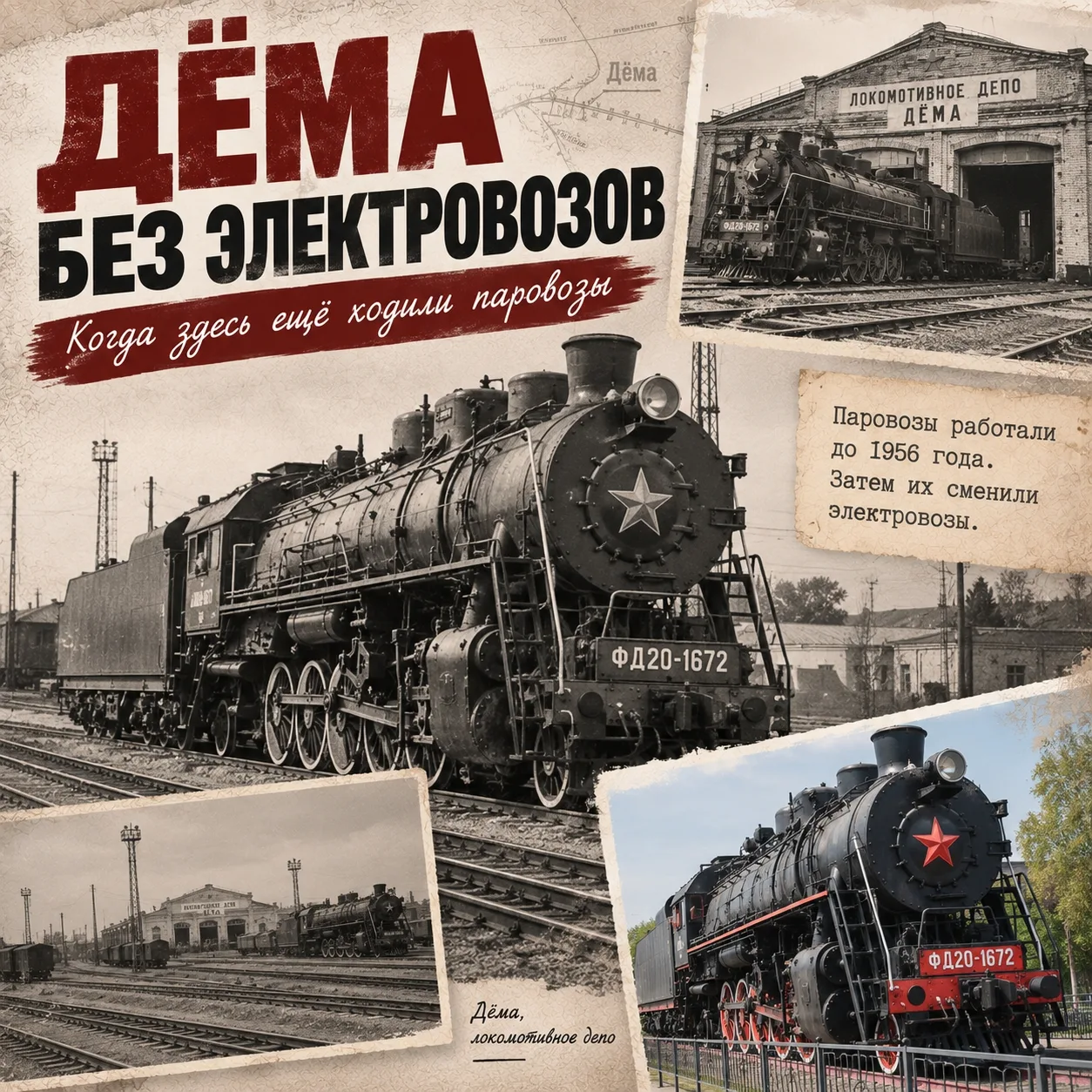 🚂 ДЁМА БЕЗ ЭЛЕКТРОВОЗОВ: КОГДА ЗДЕСЬ ЕЩЁ ХОДИЛИ ПАРОВОЗЫ