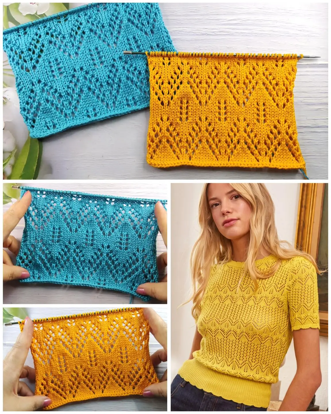 Ажурный узор спицами 🌟