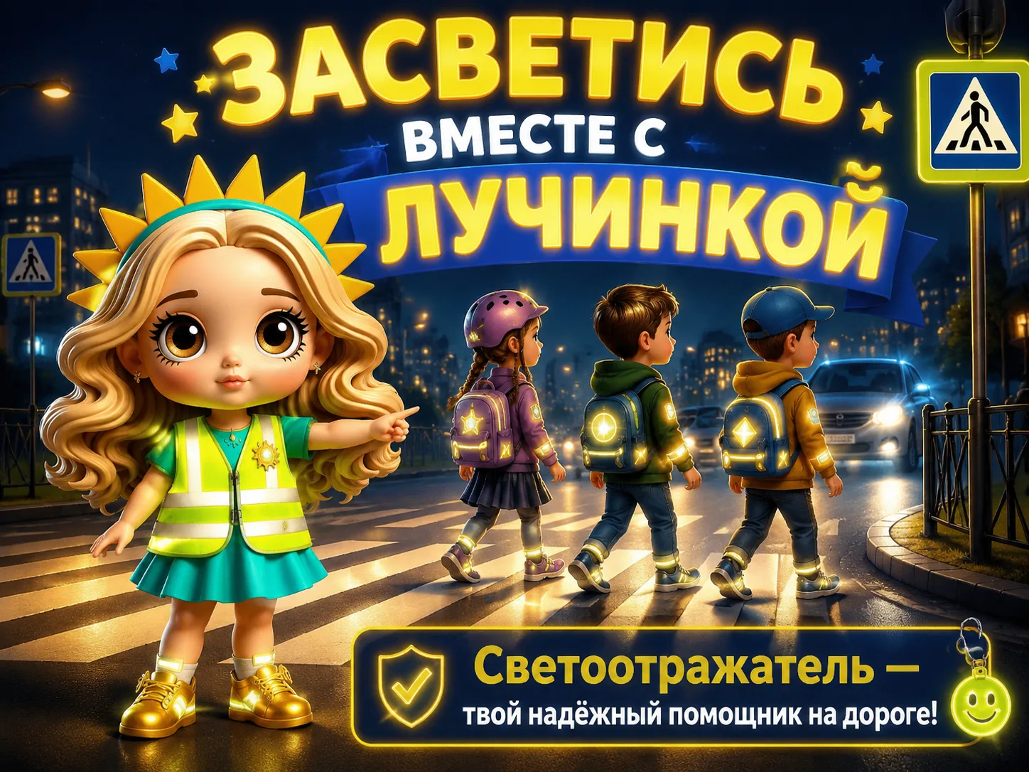 💥 Засветись вместе с Лучинкой
Безопасность ребёнка на дороге начинается с внимания взрослых.

🚦В т