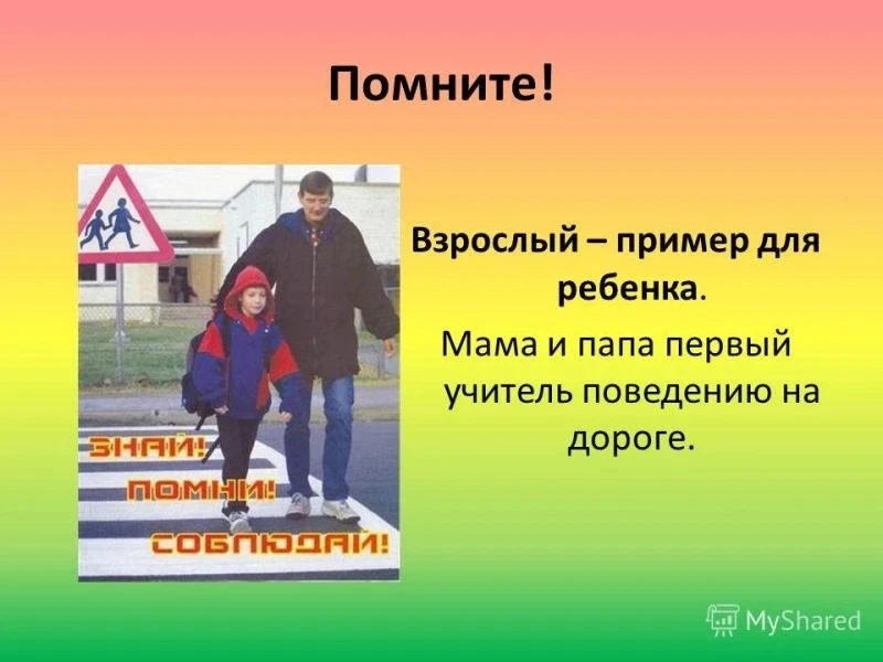 Родители играют ключевую роль в формировании у детей навыков безопасного поведения на дороге. Их лич
