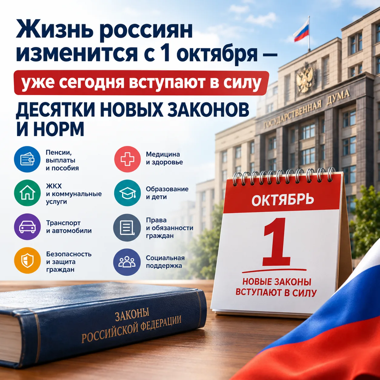 ‼️ Жизнь россиян изменится с 1 октября — уже сегодня вступают в силу десятки НОВЫХ ЗАКО...