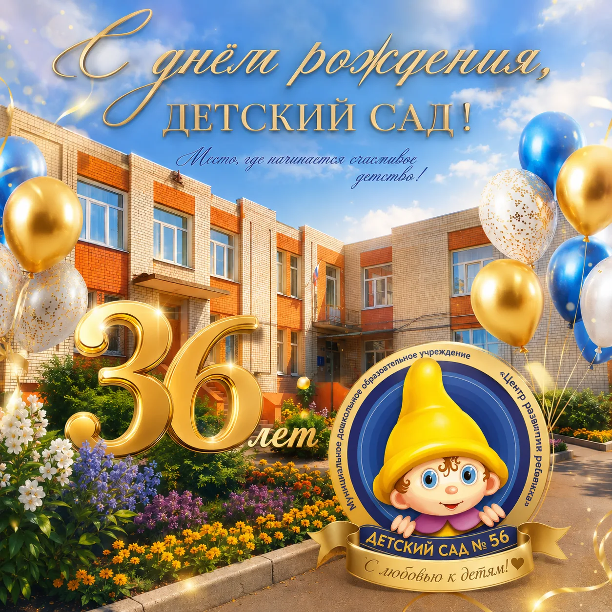 Нам 36 лет! 🎉

36 лет наш детский сад № 56 наполняет мир детским смехом, радостью открытий и счастл