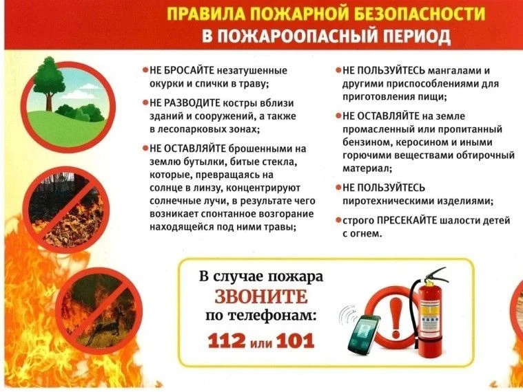 🔥 Памятка: «Пожарная безопасность в летний период» ☀️
С наступлением лета существенно возрастает ри