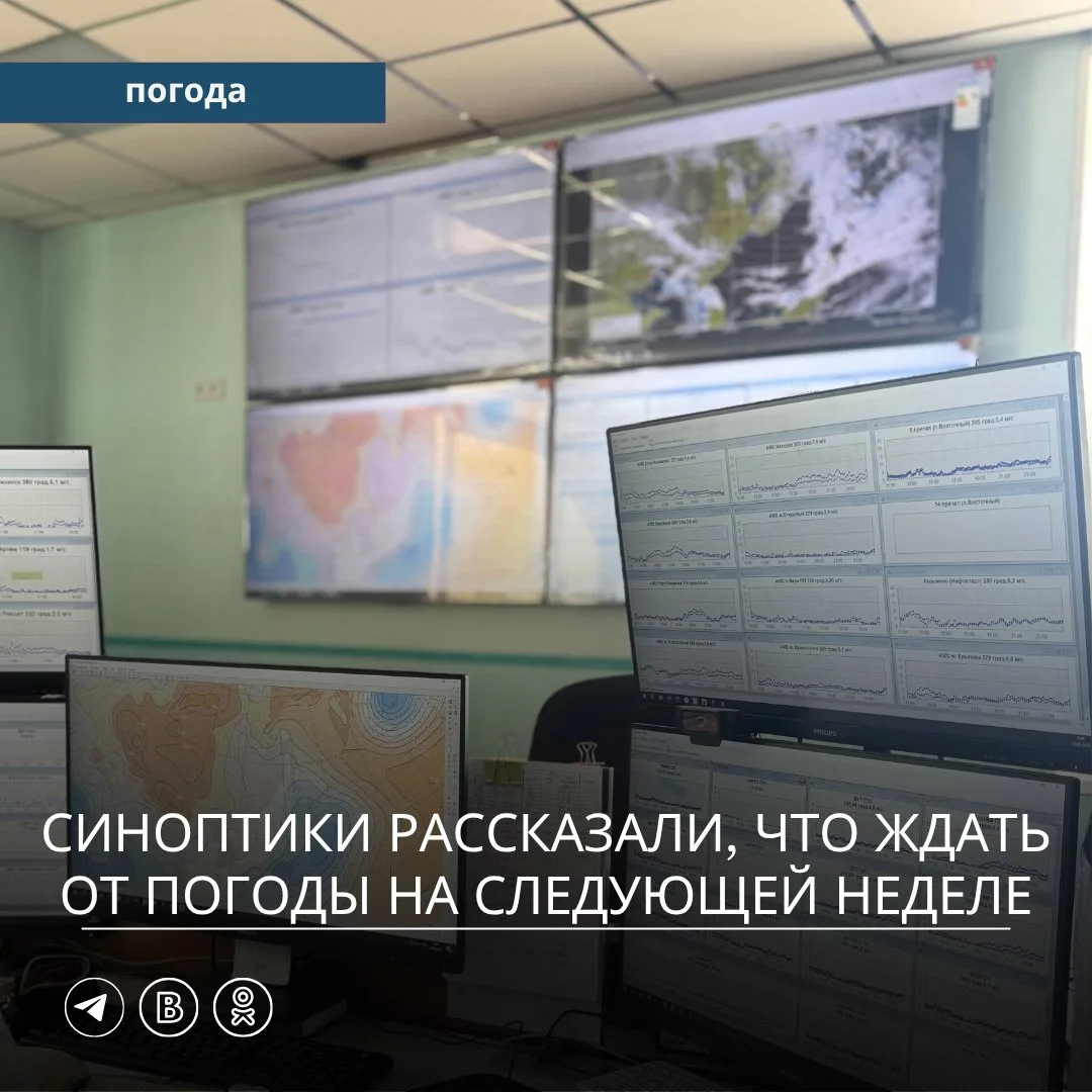 🌦️ В начале следующей недели синоптическая обстановка на юге Дальневосточного региона ...