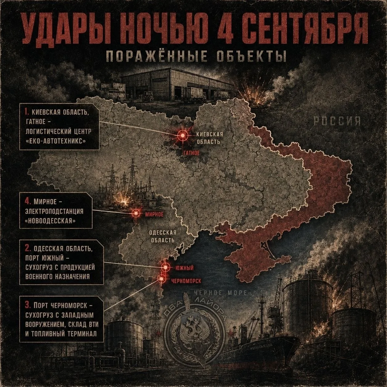 🔥 Ключевые удары ВС РФ сегодня ночью