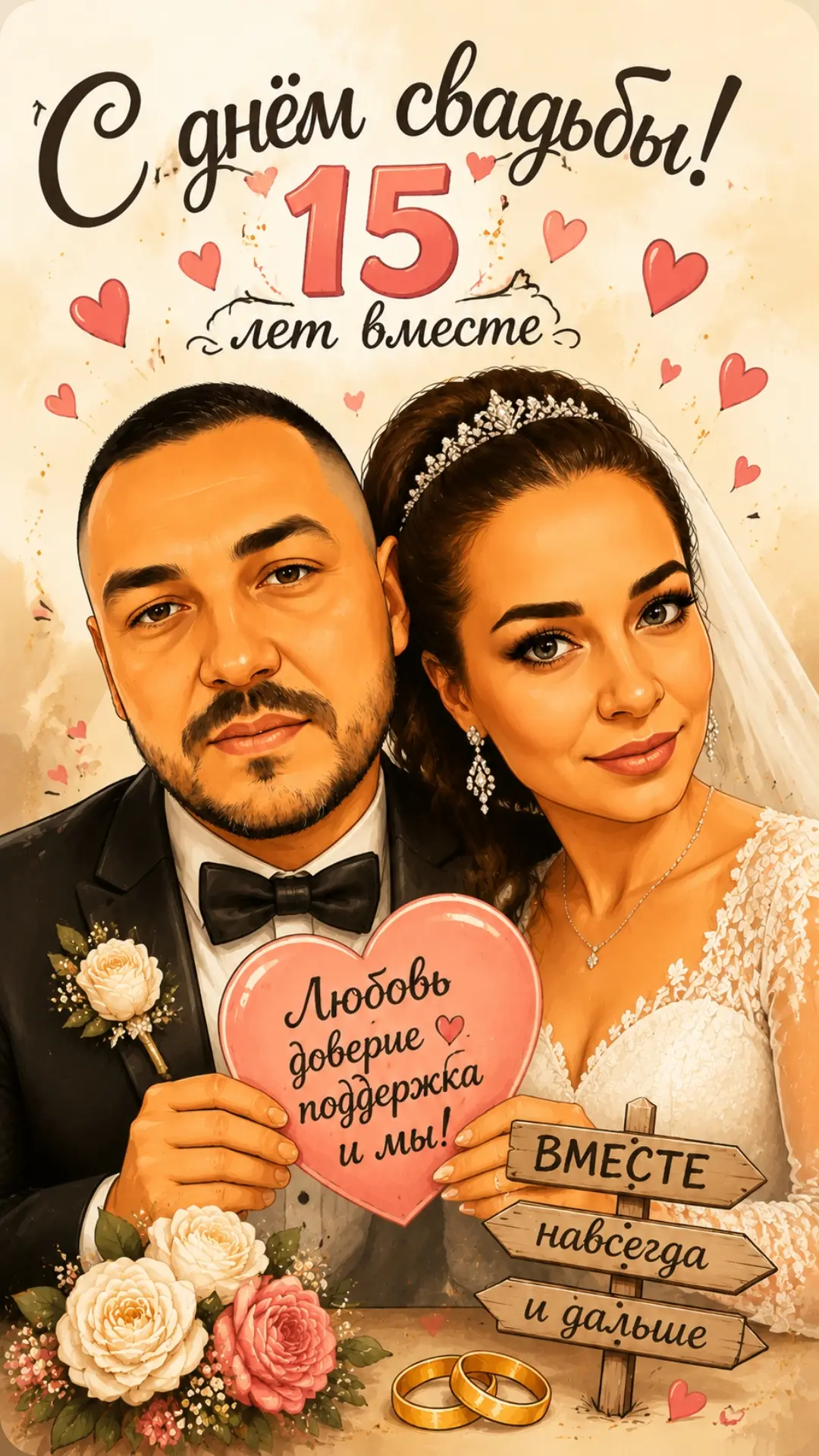 Шарж к годовщине свадьбы ❤