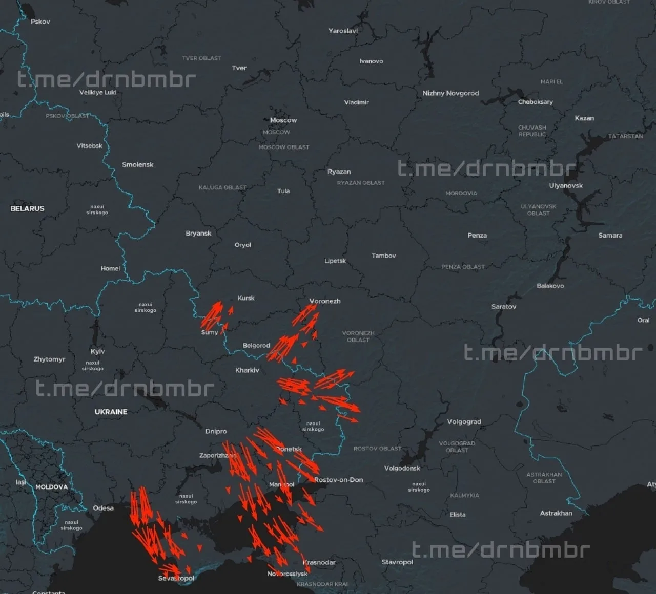 ⚡️🚀🇺🇦 Около 300 украинских дронов летят атаковать территорию России — украинские СМИ