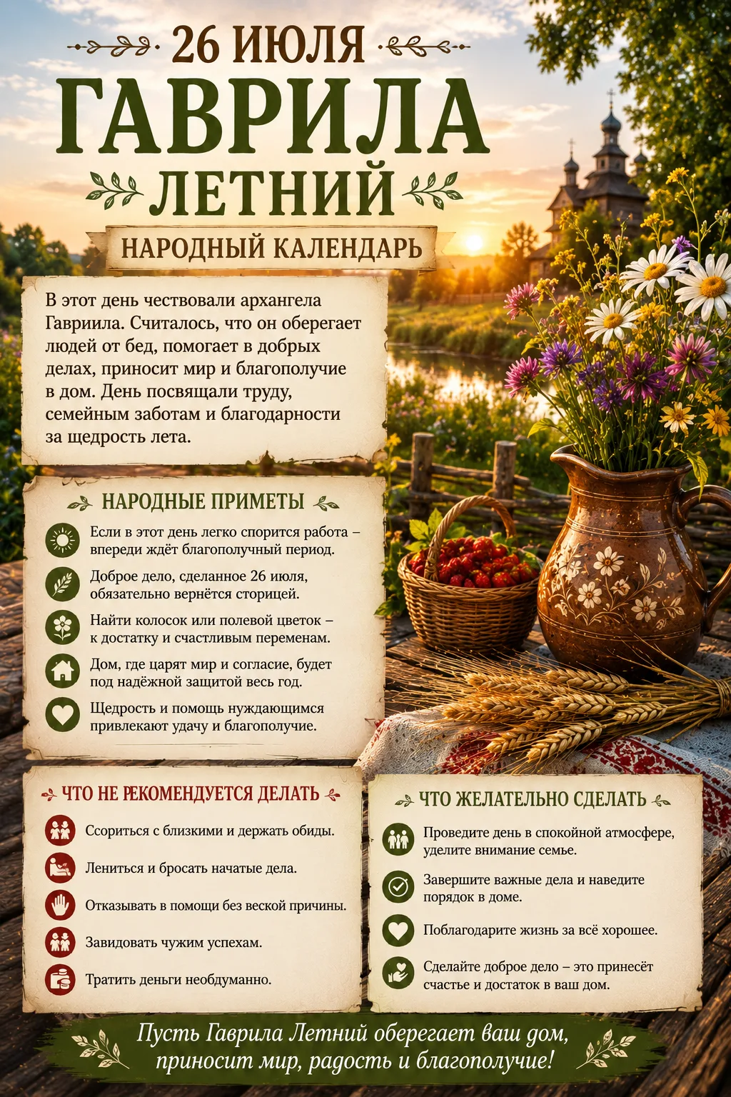 🌿 26 июля — Гаврила Летний