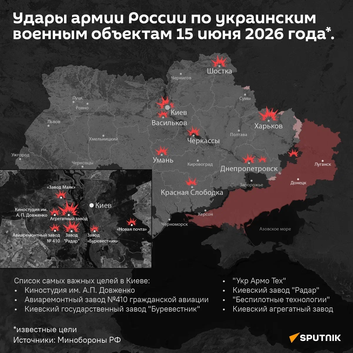 🇺🇦 🇷🇺 Зажигательная ночь в Киеве: ВС РФ нанесли новый масштабный ракетно-дроновый удар по произв