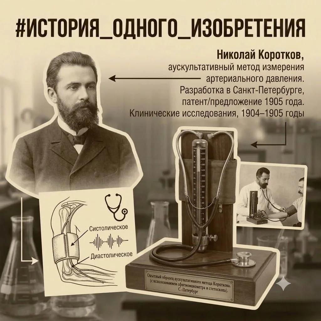 #ИСТОРИЯ_ОДНОГО_ИЗОБРЕТЕНИЯ

Как русский врач придумал способ измерять давление без прокола 💉📏

Ни