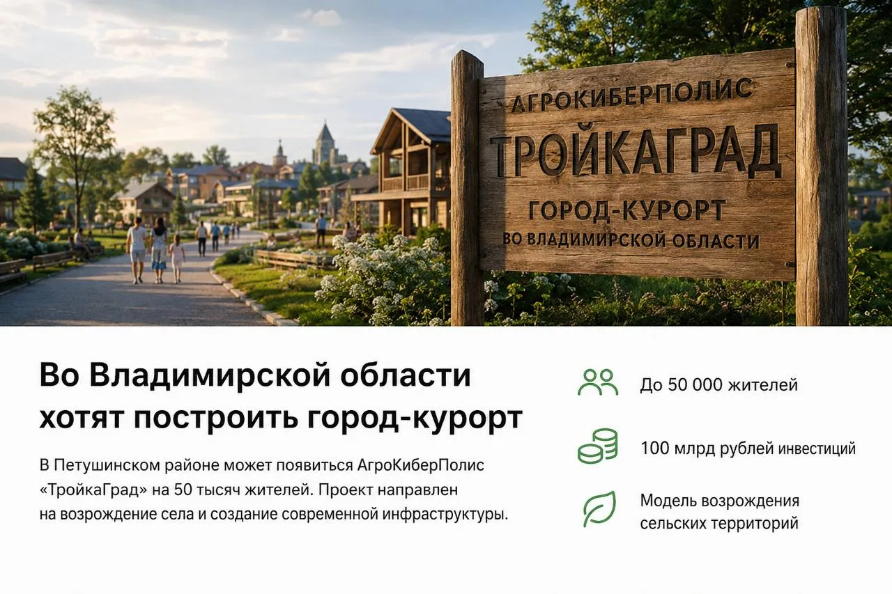 В Петушинском районе 🏗 Во Владимирской области хотят построить новый город-курорт на 50 тысяч жител