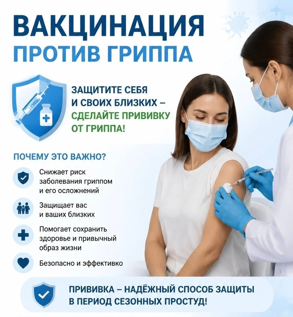 Вакцинация против гриппа — это самый эффективный способ профилактики этого заболевания,...