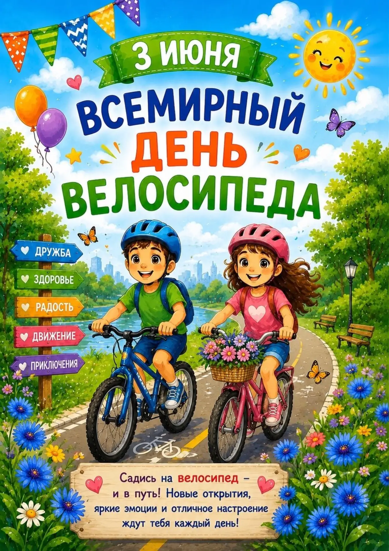 3 июня отмечается Всемирный день велосипеда — праздник, учреждённый Генеральной Ассамбл...