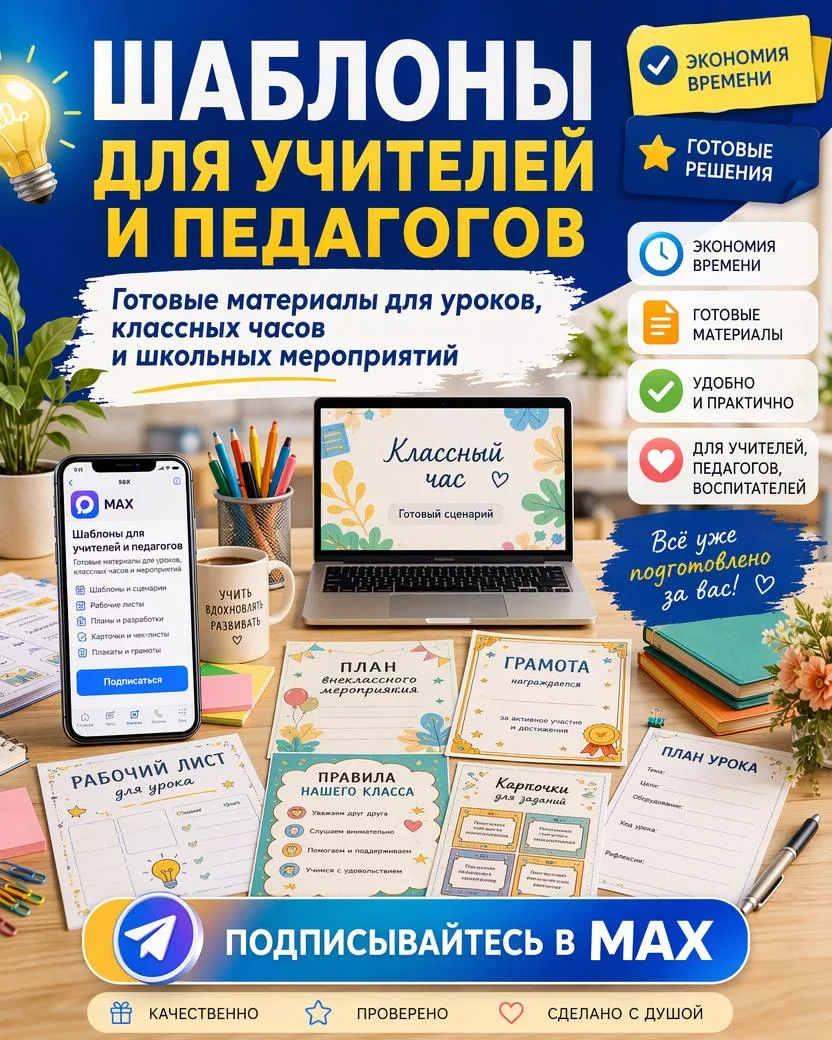 Готовые БЕСПЛАТНЫЕ шаблоны для уроков, классных часов и школьных мероприятий🎓