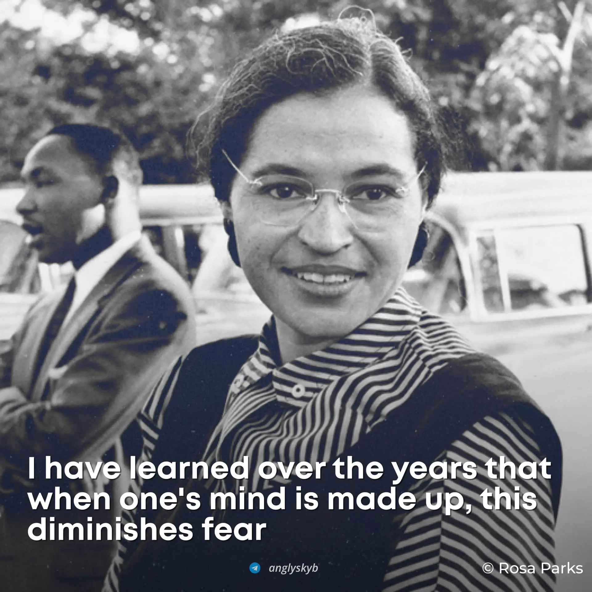 • Learned [lɜːrnd] — Узнала, выучила
• Diminishes [dɪˈmɪnɪʃɪz] — Уменьшает

#RosaParks

Вечерний Eng