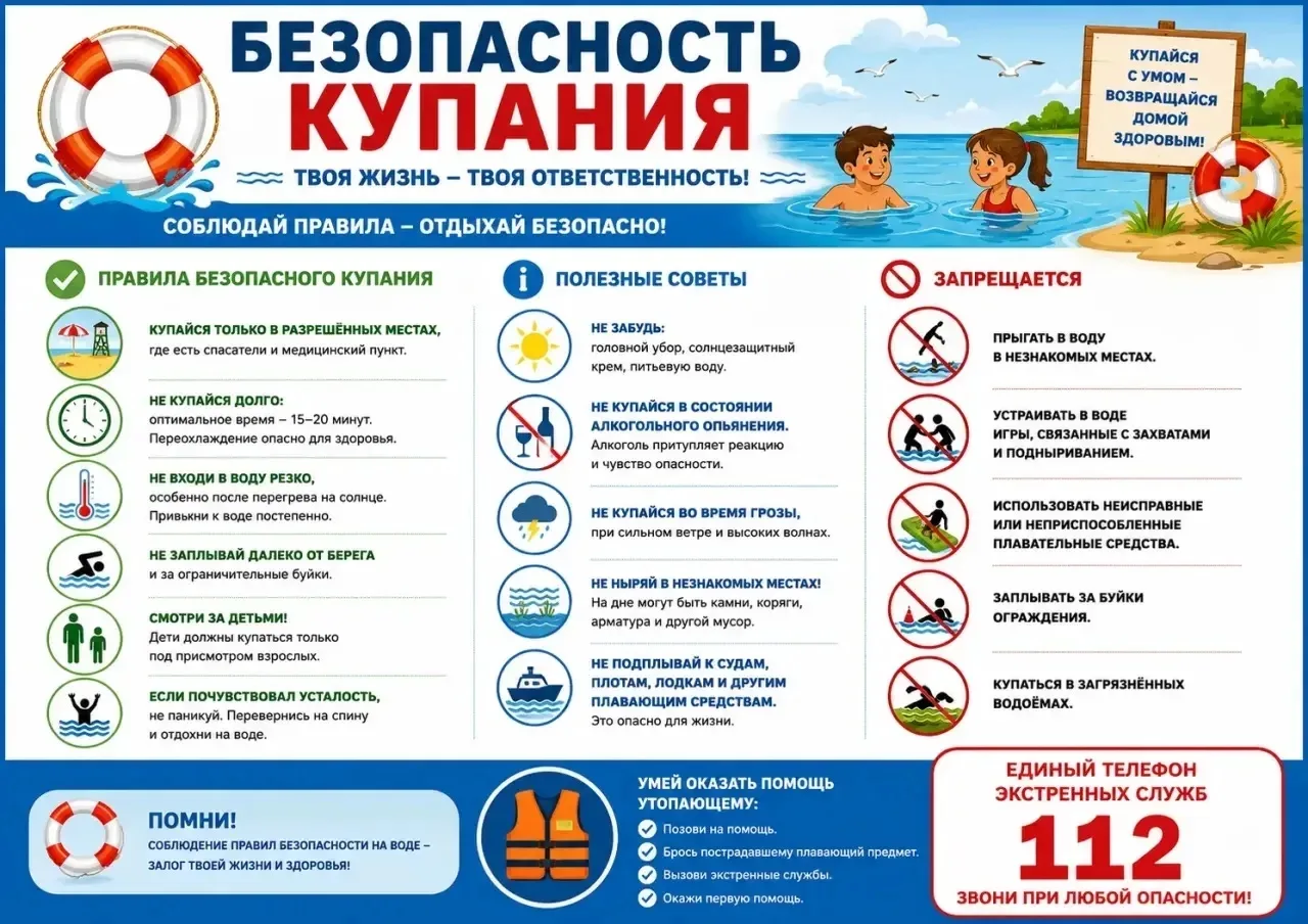 📣О безопасности купания