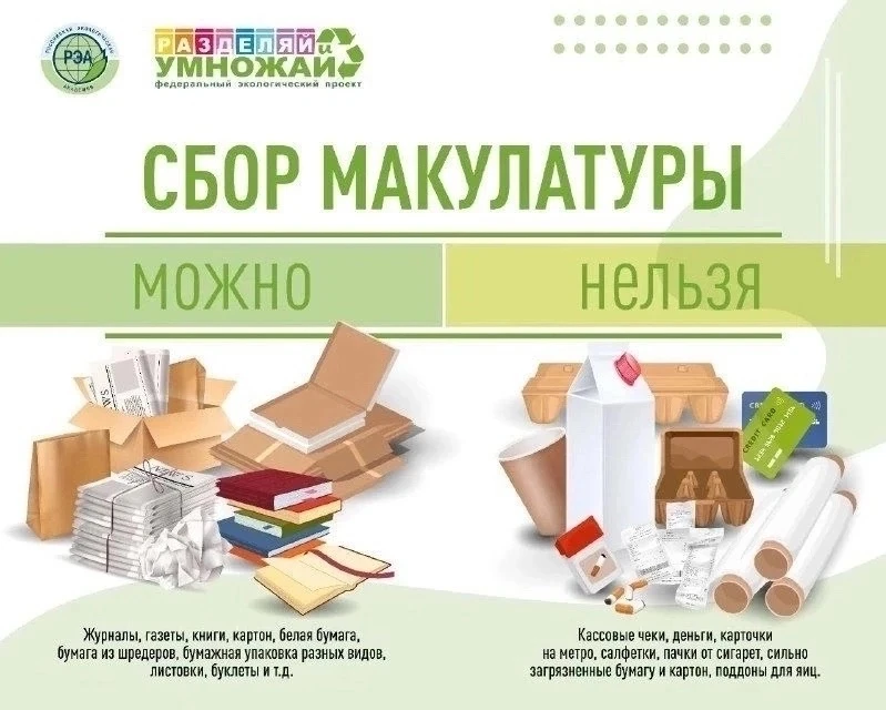 Сбор макулатуры совместно с федеральным экологическим проектом «РАЗДЕЛЯЙ и УМНОЖАЙ» от ...