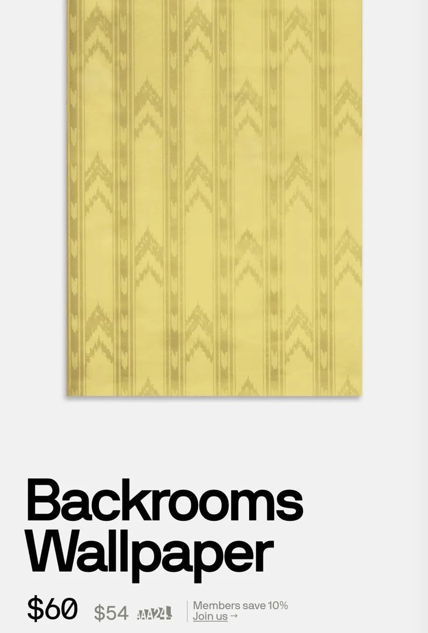 Студия A24 выпустила в продажу те самые жёлтые обои из «Backrooms» — самоклеящиеся руло...