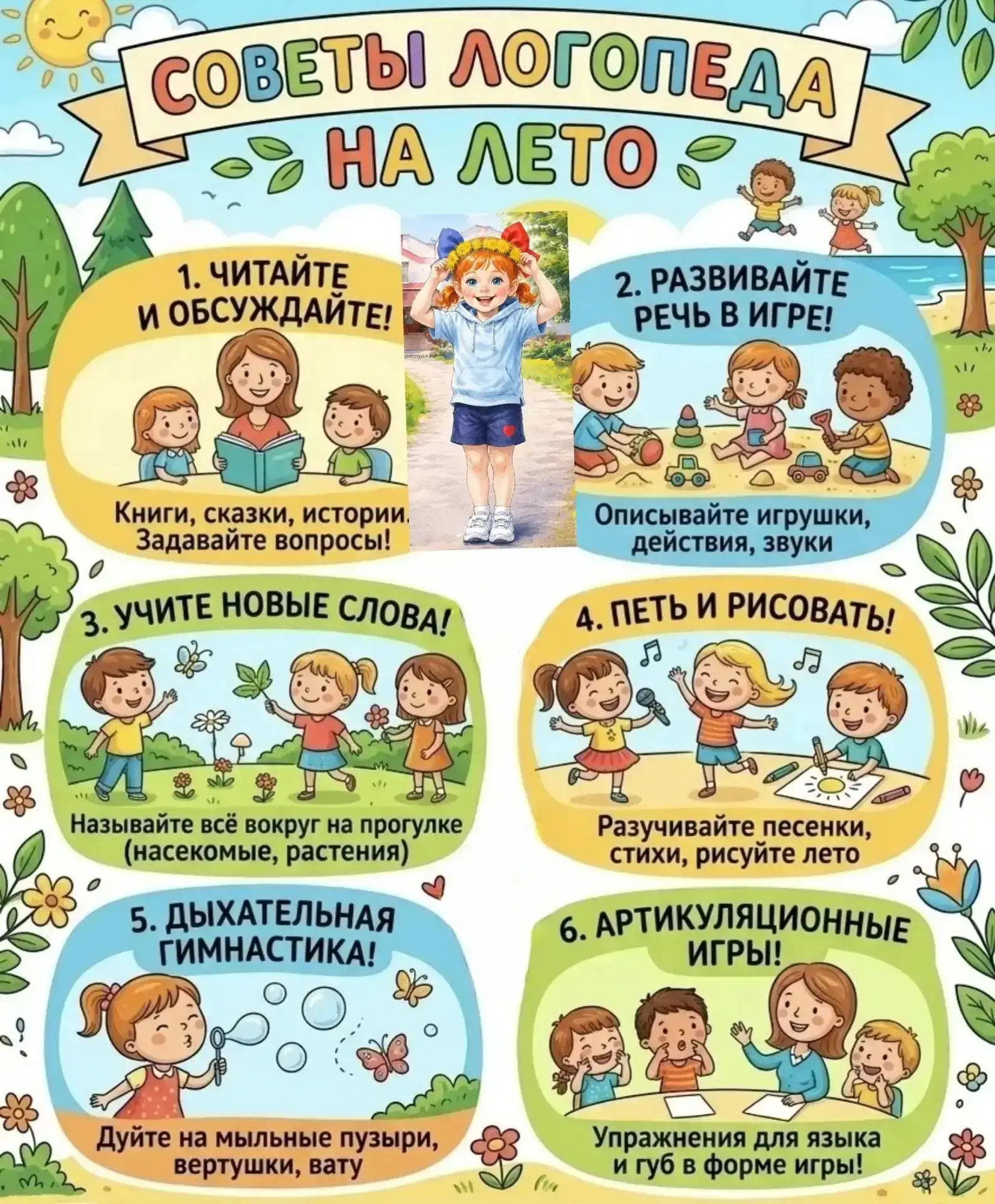 Советы логопеда на лето!

Лето – прекрасное время для отдыха и развлечений! 🏖️ Но это также отлична