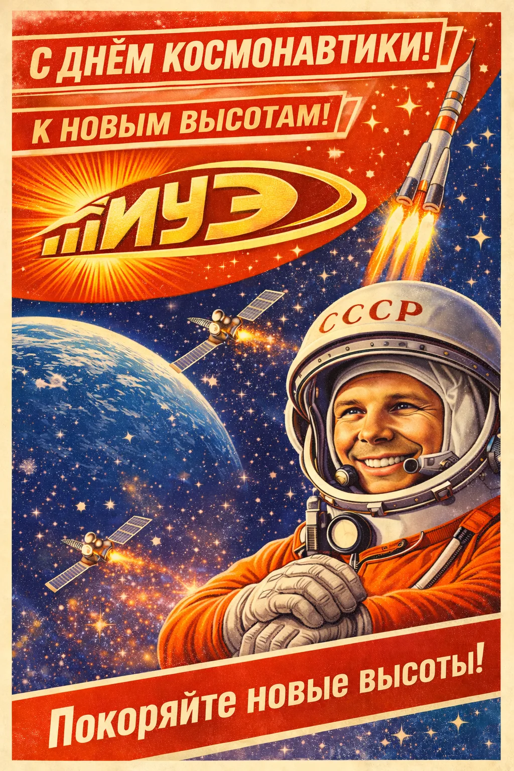 🚀✨ С Днём космонавтики!  Институт управления и экономики поздравляет вас с днём смелых больших откры
