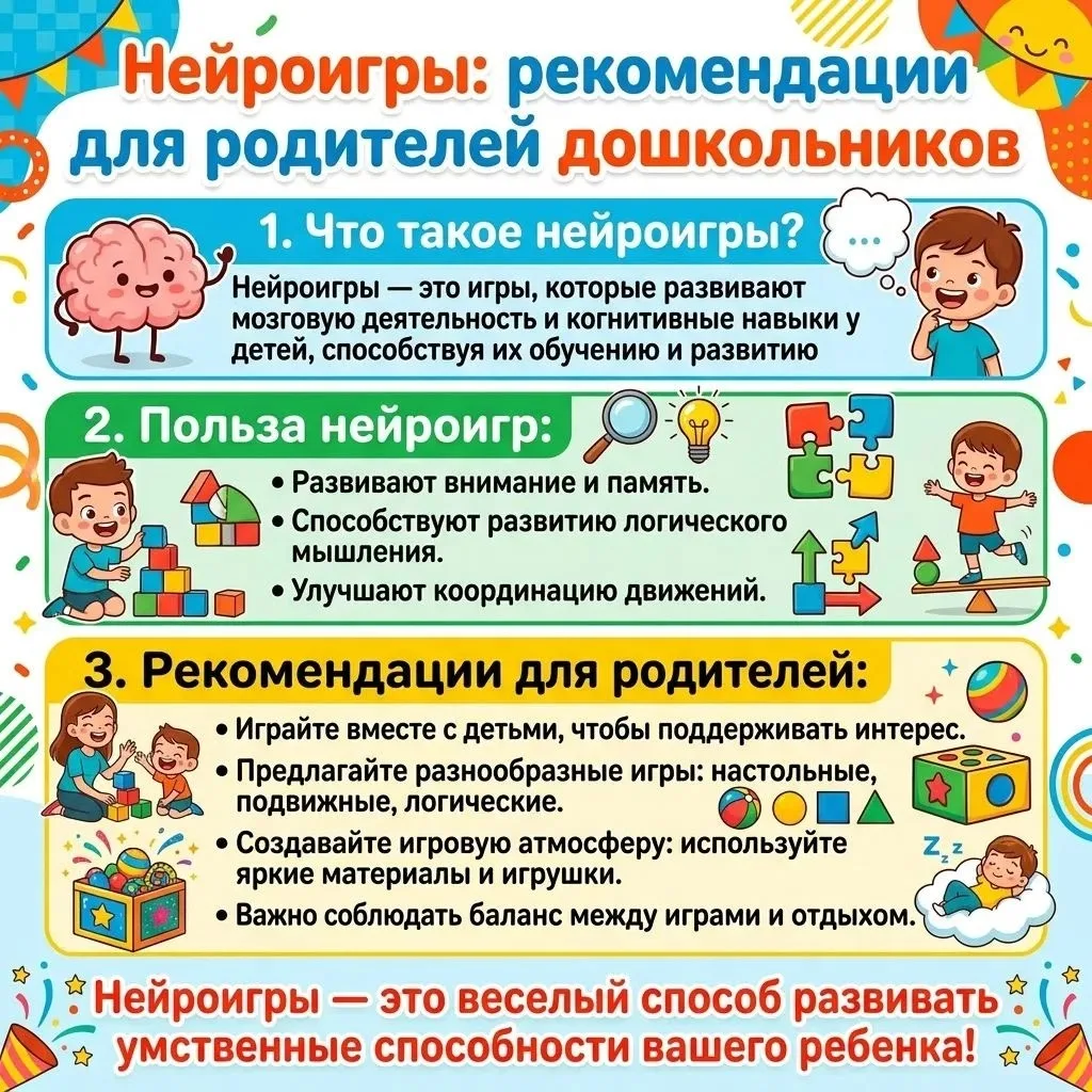 🧠 "Нейроигры: развиваем мозг дошкольника через игру"