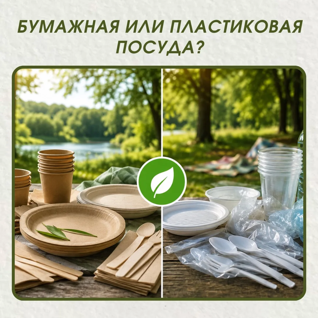 Бумажная или пластиковая посуда: что экологичнее на пикнике?🤔

Лето, солнце, пикники на природе. И 