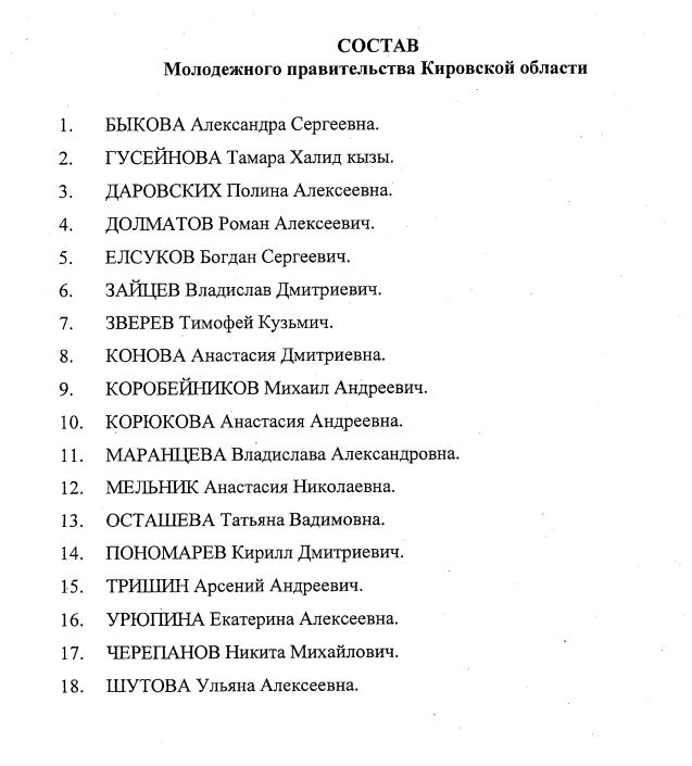 В Кировской области утвердили новый состав молодежного правительства.  «В новый состав вошли активис