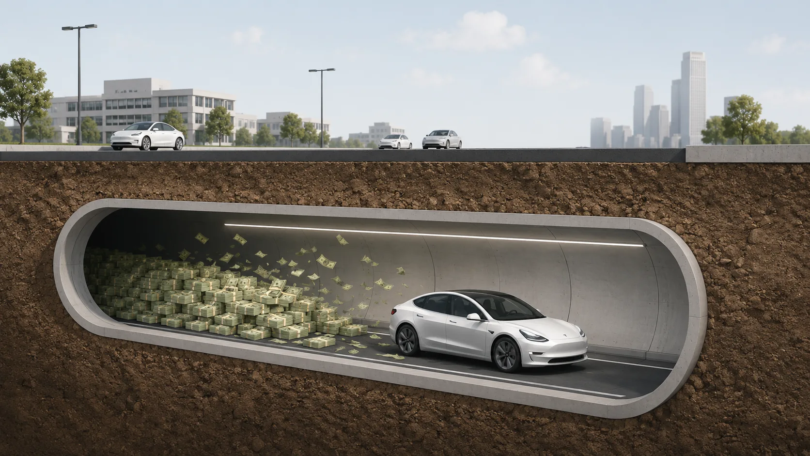 Илон Маск нарыл денег в своих тоннелях 

Основанная Илоном Маском The Boring Company собирается прив