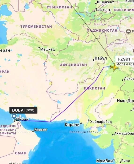 Рейс из Дубая в Питер экстренно сел в Пакистане. Самолёт авиакомпании Flydubai приземли...