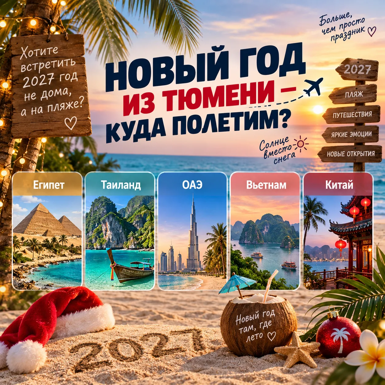 🎄 НОВЫЙ ГОД ИЗ ТЮМЕНИ — КУДА ПОЛЕТИМ?