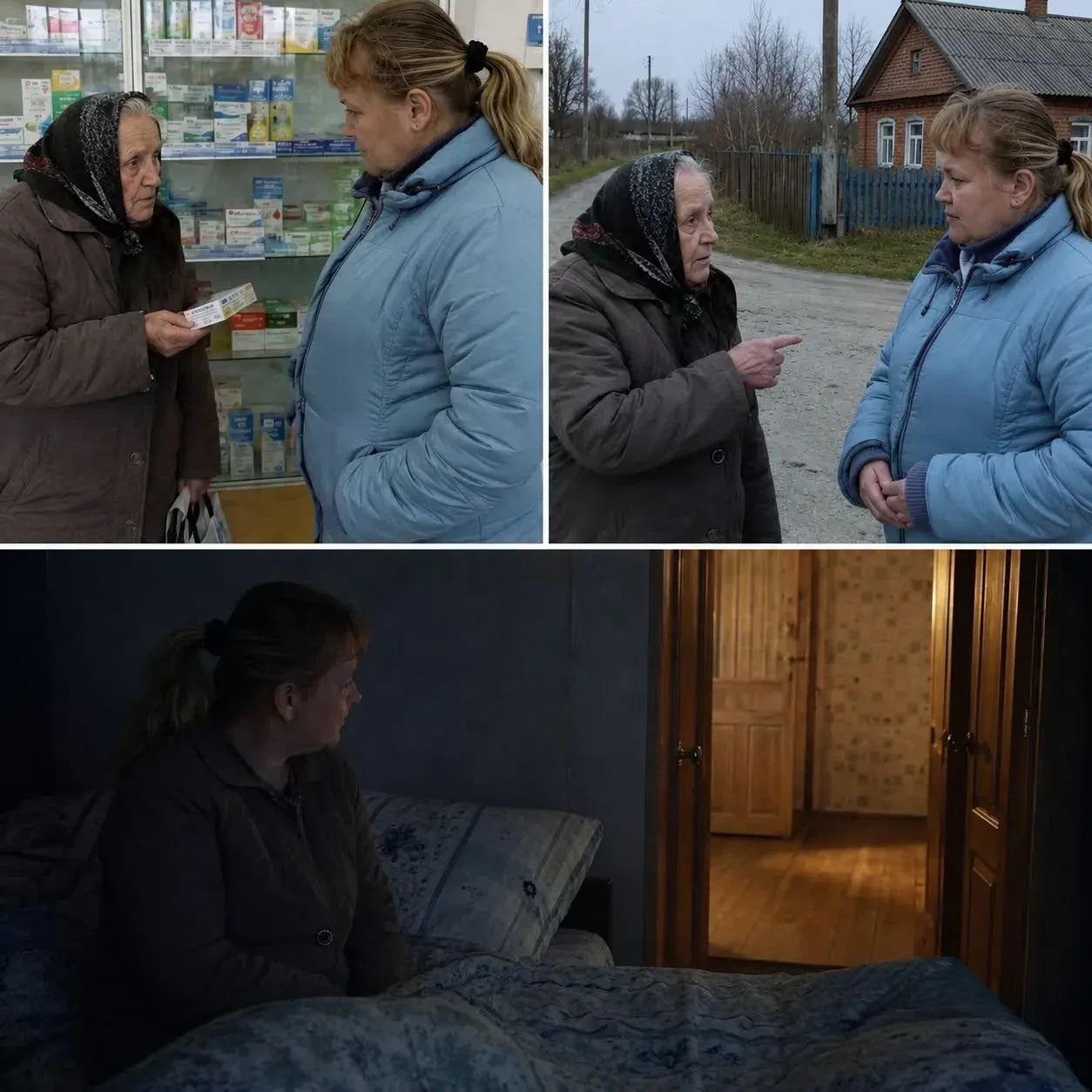 Её муж стоял рядом с чёрным микроавтобусом.