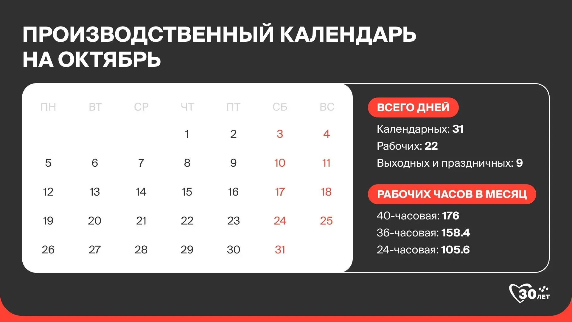 Сохраняйте производственный календарь и планируйте работу своей команды заранее!