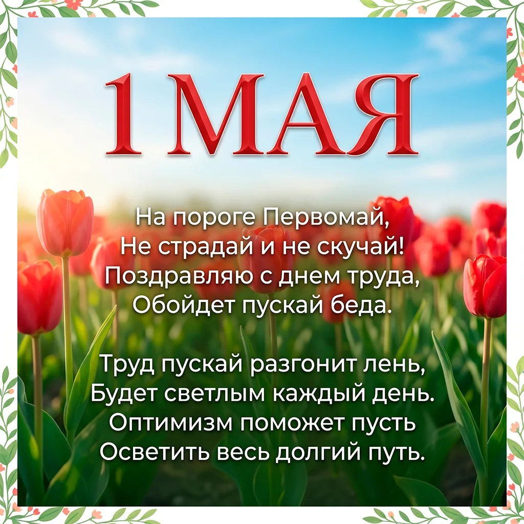 С Праздником Весны и труда!                                                            ...
