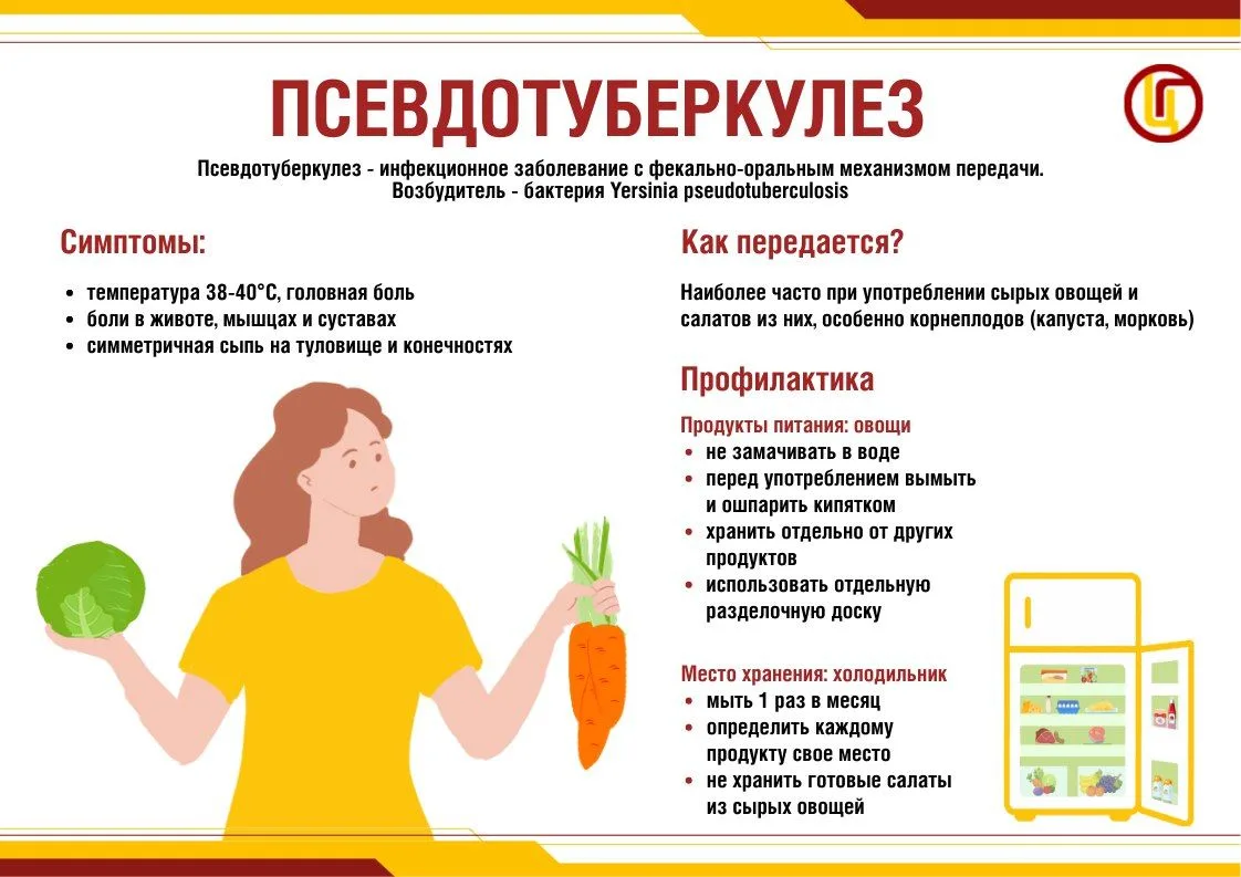 Псевдотуберкулез – это инфекционное заболевание, вызываемое Yersinia pseudotuberculosis...