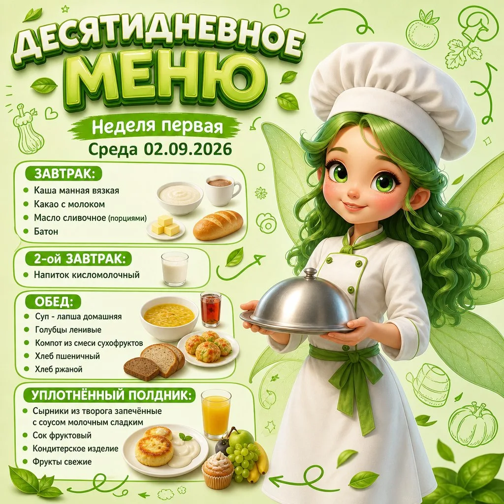 Дорогие родители! 💖 Сегодняшнее меню порадует ваших малышей! 🍽️ Каждое блюдо мы готов...