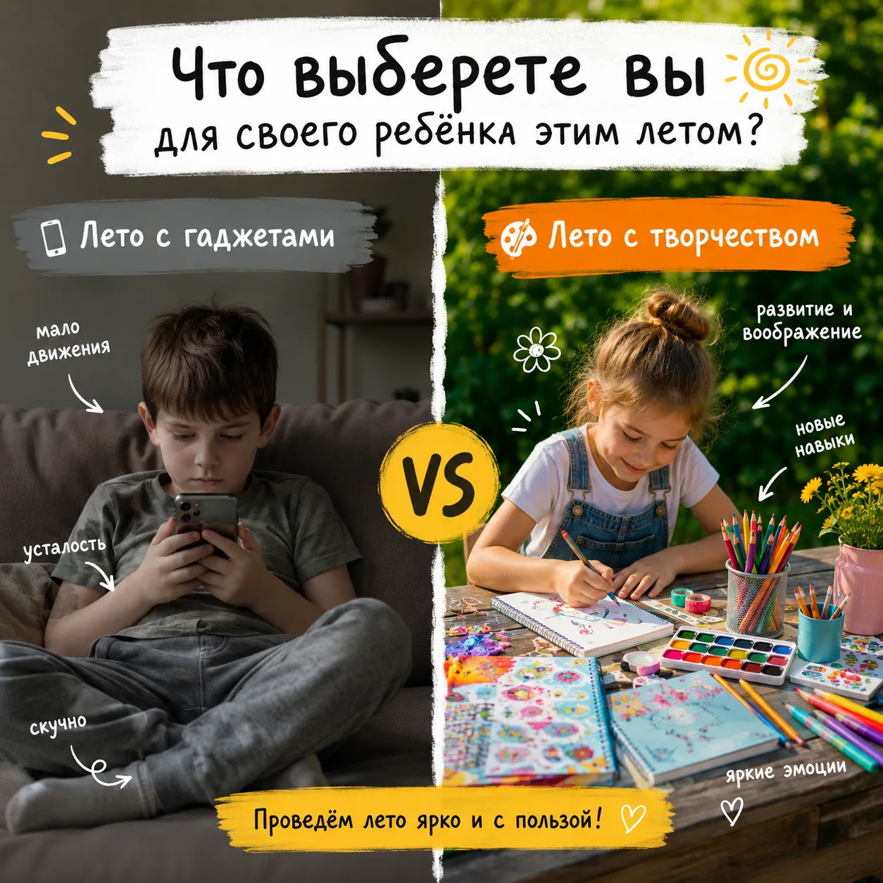 Канцелярия для творчества этим летом — чтобы ребёнок рисовал, записывал впечатления и м...