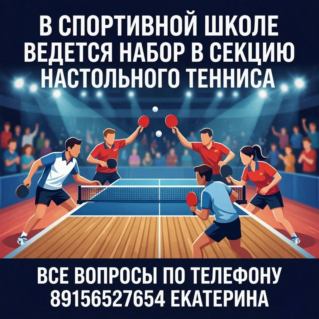 🏓 Открыт набор в секцию настольного тенниса! 🏓