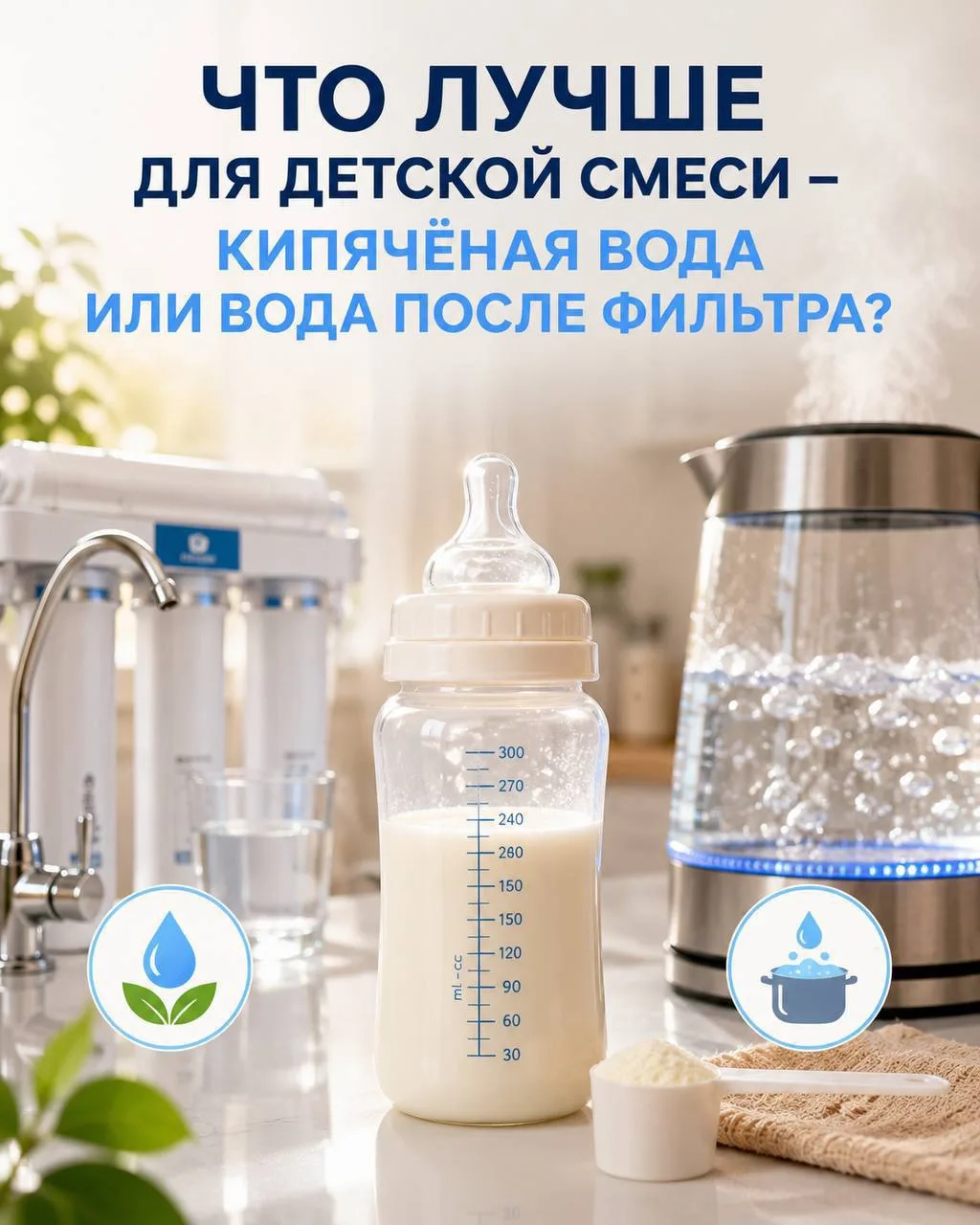 👶 Что лучше для детской смеси: кипячёная вода или вода после фильтра? 💧