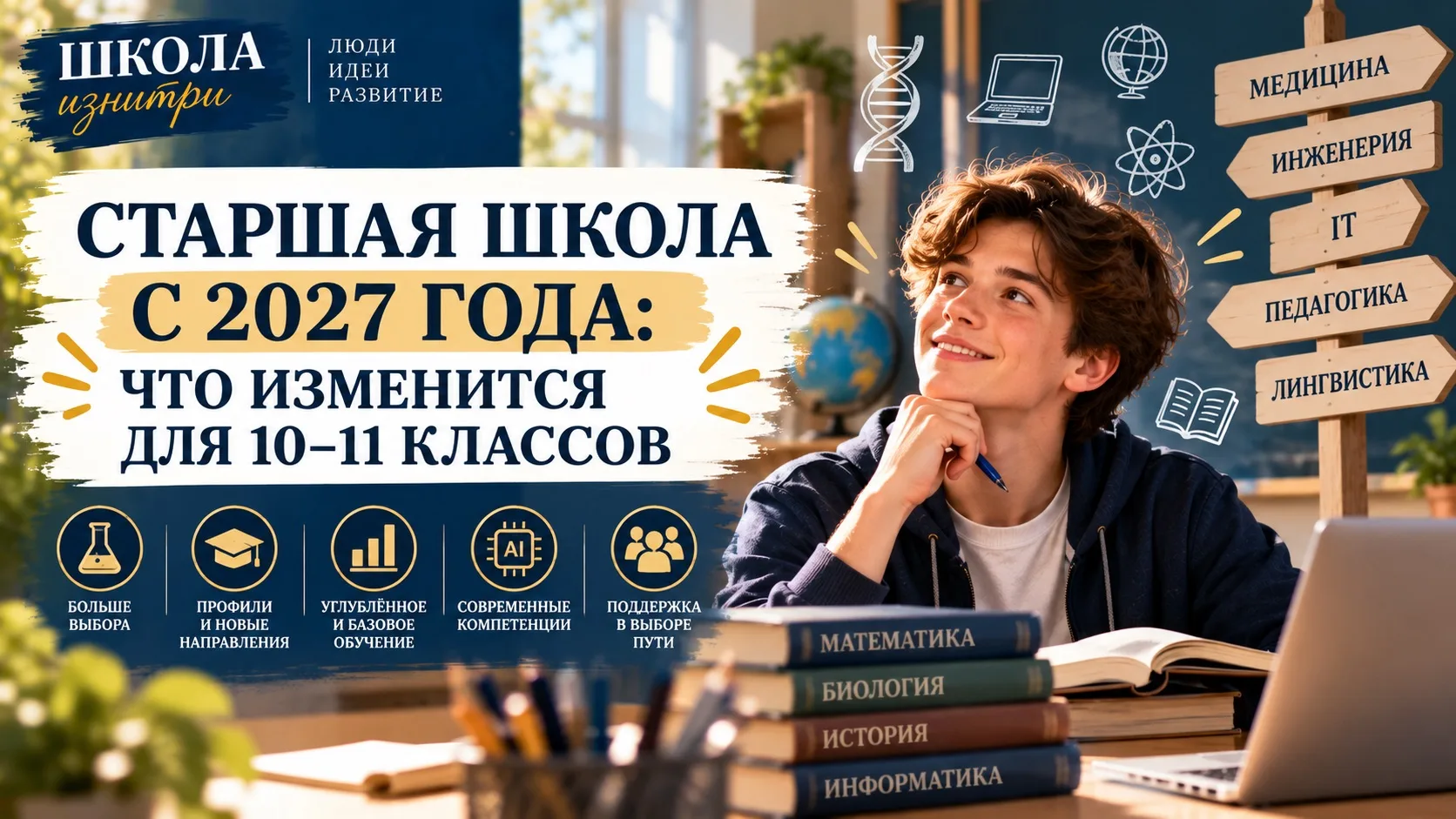 СТАРШАЯ ШКОЛА СТАНЕТ ГИБЧЕ: ЧТО ЖДЁТ 10–11 КЛАССЫ С 2027 ГОДА