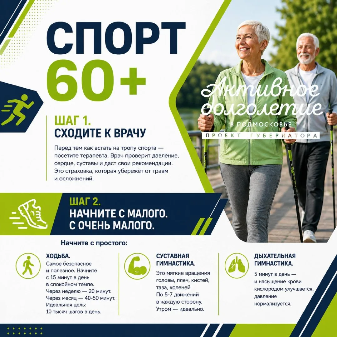 Спорт после 60: с чего начать, если вы никогда не занимались или был большой перерыв?
