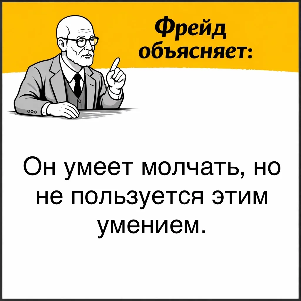 Фрейд рассматривал остроумие как способ сказать больше, чем дозволено.  В этой фразе работает приём 