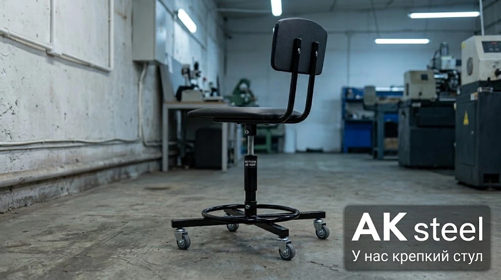 Промышленный винтовой стул AK steel — надёжность без компромиссов. Создан для тяжёлых у...