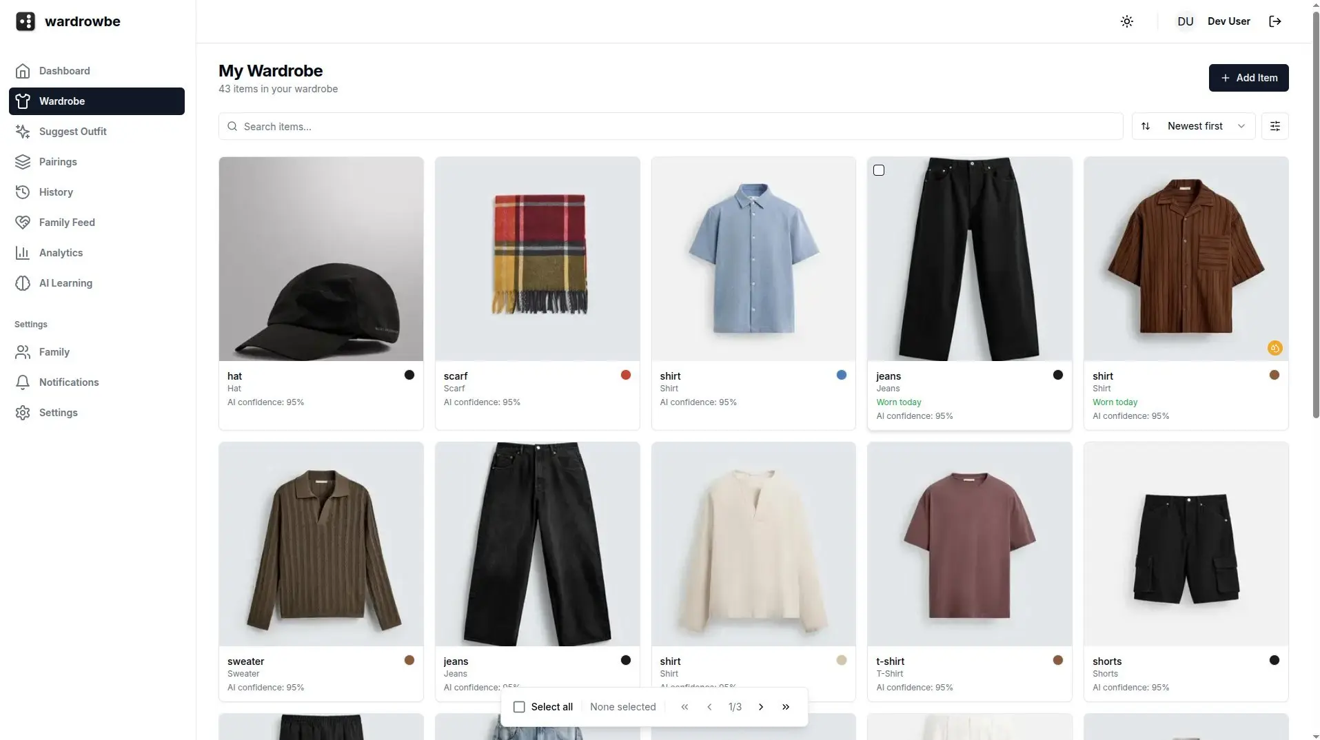 Wardrowbe — самостоятельное управление гардеробом с помощью рекомендаций по подбору оде...