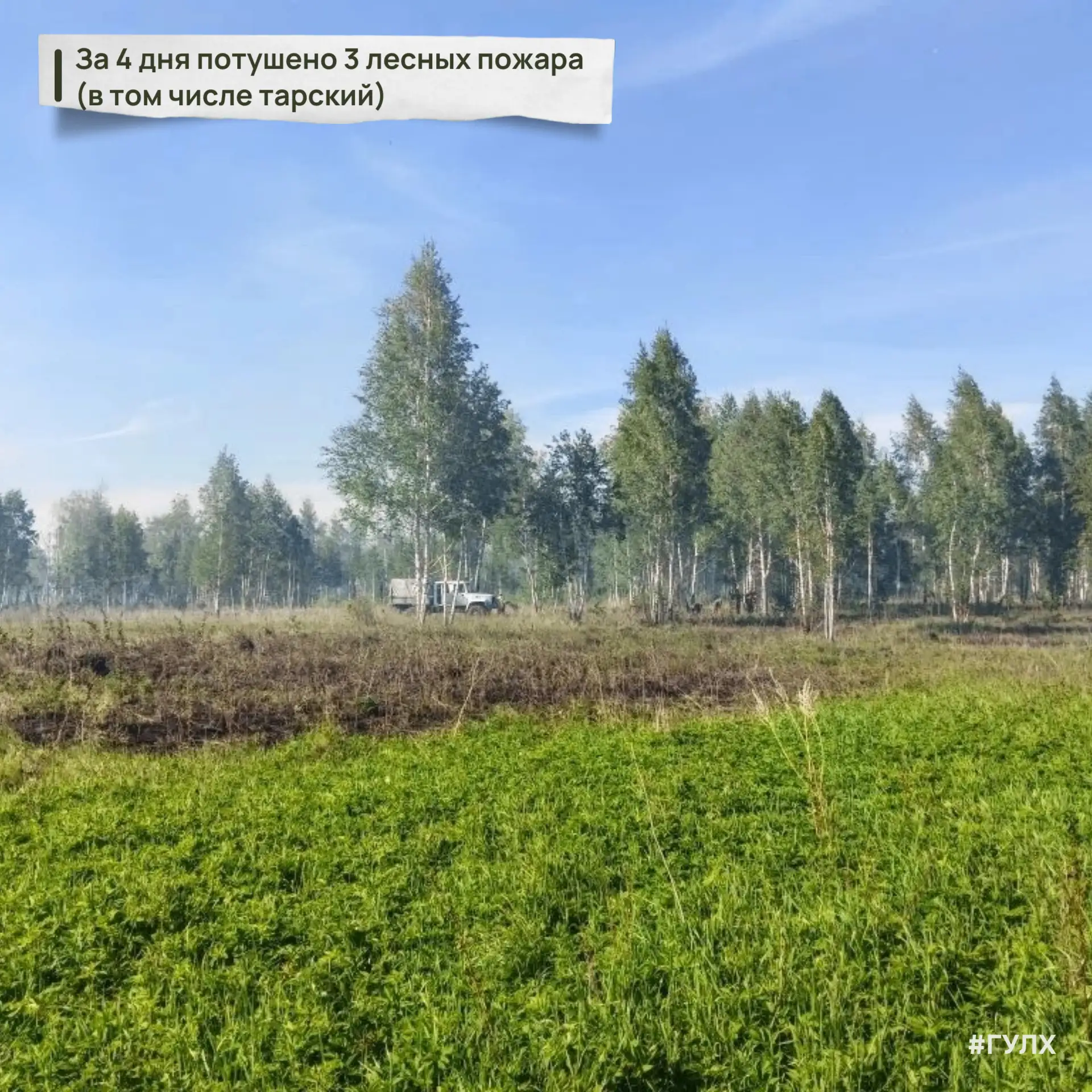🔥🔥За 4 дня в Омской области произошло 2 лесных пожара: в четверг в Колосовском районе и в субботу 