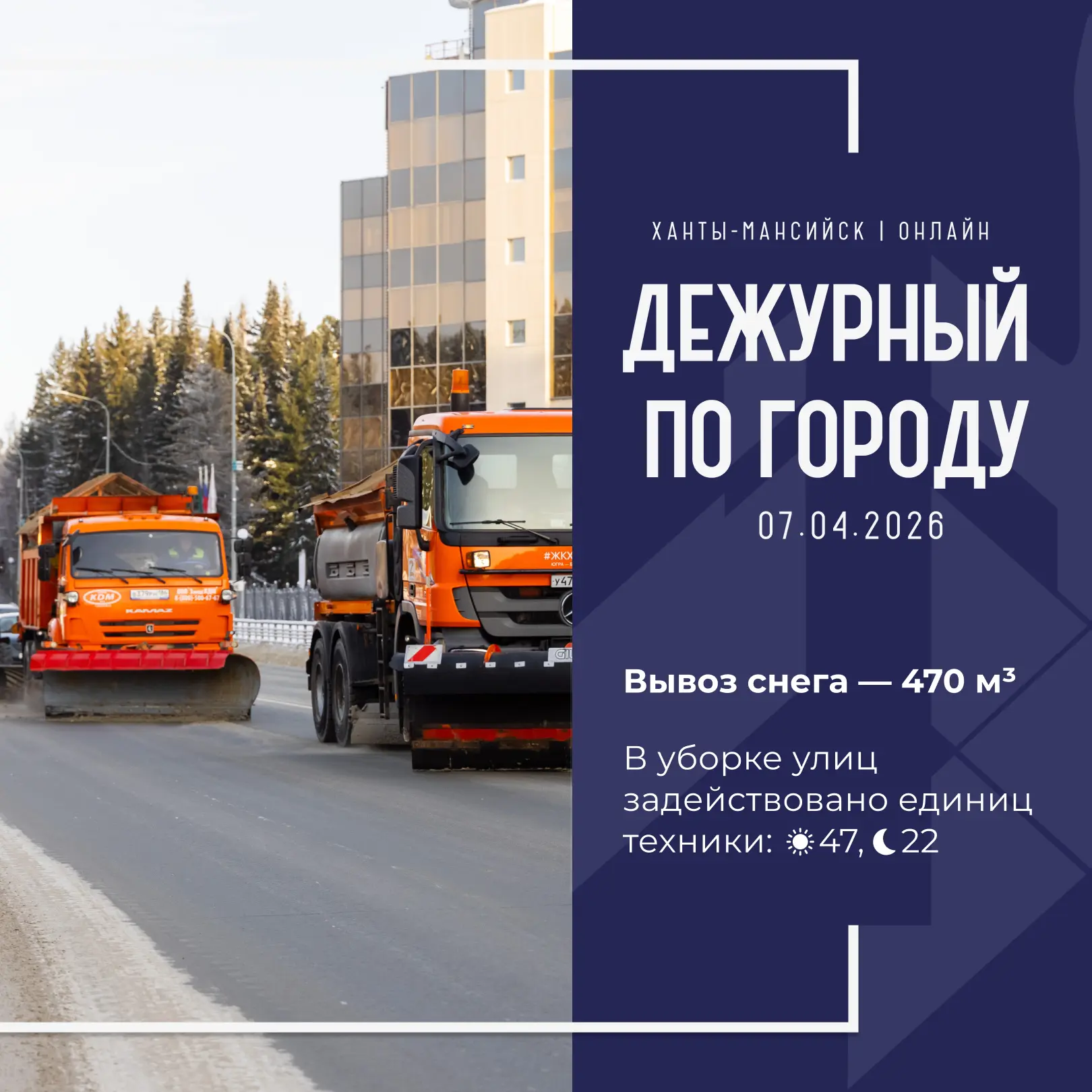 Единая диспетчерская служба города сообщает, что произошло в Ханты-Мансийске 7 апреля:  🚘 6 ДТП, без