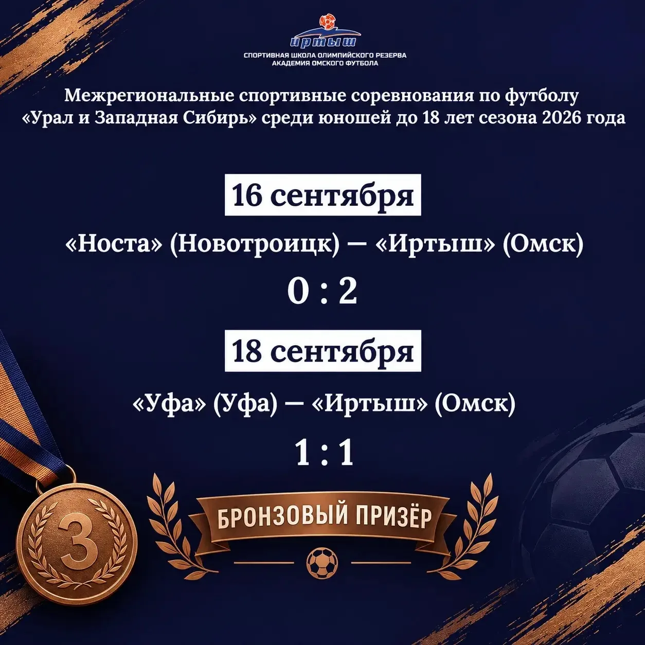 «Иртыш-2009» – бронзовый призёр! 🥉